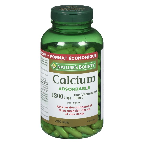 Buy Nature's Bounty Absorbable Calcium Plus Vitamin D3, 1200mg - 200 ...