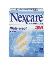 3M Nexcare Waterproof Clear Assorted Bandages, 30 Pack