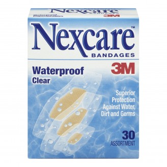 3M Nexcare Waterproof Clear Assorted Bandages, 30 Pack