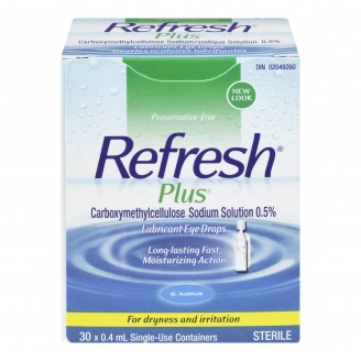 Allergan Refresh Plus Lubricant Eye Drops, 30 Single Use Containers x 0.4 mL