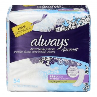 Always Discreet Bladder Protection Pads, Long Length - 54 Count