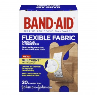 Band-Aid Flexible Knuckle and Fingertip Fabric Bandages, 20 Bandages