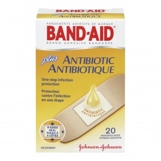 Band-Aid Plus Antibiotic Adhesive Bandages, 20 Bandages