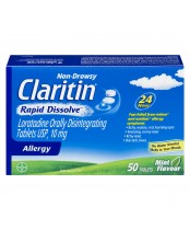 Claritin Allergy Rapid Dissolve Mint Flavour 24-Hour, 50 Tablets