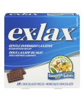 Ex-Lax Gentle Overnight Laxatives, Chocolate - 18 Tablets