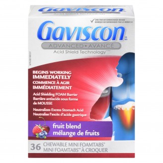 Gaviscon Advanced Acid Shielding Mini Foamtabs, Fruit Blend - 36 Chewable Tablets