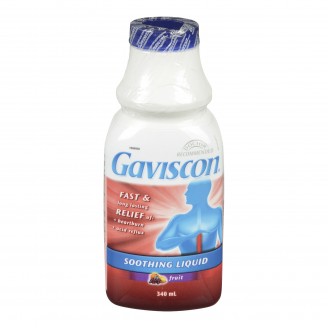 Gaviscon Acid Shielding Foam Barrier Regular Strength Soothing Liquid, Fruit Blend - 340 ml