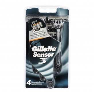 Gillette Sensor3 Razors, 4 Disposable Razors