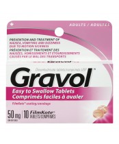 Gravol Dimenhydrinate Easy to Swallow Tablets for Adults
