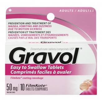 Gravol Dimenhydrinate Easy to Swallow Tablets for Adults