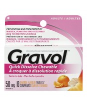 Gravol Dimenhydrinate Quick Dissolve Chewable Tablets for Adults
