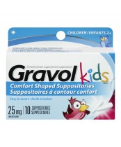 Gravol Kids Dimenhydrinate Comfort Shaped Suppositories