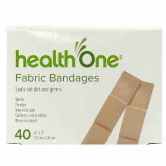 health One Fabric Bandages, 40 Bandages - 3/4 in x 3 in