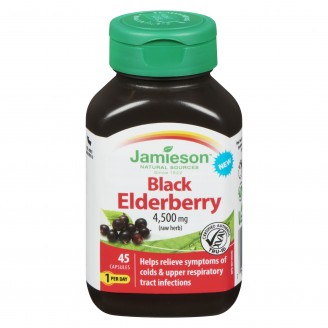 Jamieson Black Elderberry 4500 mg, 45 Capsules