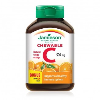 Jamieson Chewable Vitamin C, Tangy Orange - 120 Tablets