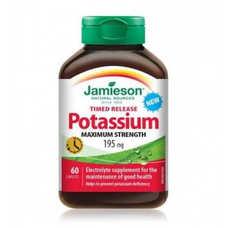 Jamieson Potassium Maximum Strength 195mg, 60 Caplets