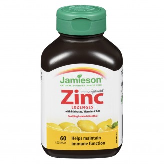 Jamieson Zinc Lozenges, Soothing Lemon & Menthol - 60 Lozenges