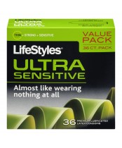 LifeStyles Ultra Sensitive Premium Lubricated Latex Condoms Value Pack