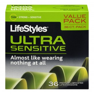 LifeStyles Ultra Sensitive Premium Lubricated Latex Condoms Value Pack