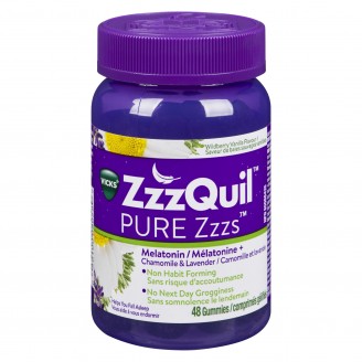 Pure Zzzs Melatonin Sleep Aid Gummies With Chamomile, Lavender, & Valerian Root, 1Mg Per Gummy 48 Count