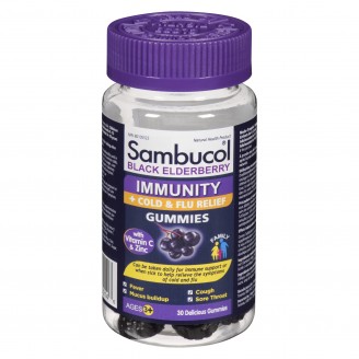Sambucol Immunity + Cold & Flu Relief Gummies, Black Elderberry - 30 Gummies