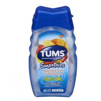 Tums Extra Strength Smoothies Antacid for Heartburn Relief Berry Fusion