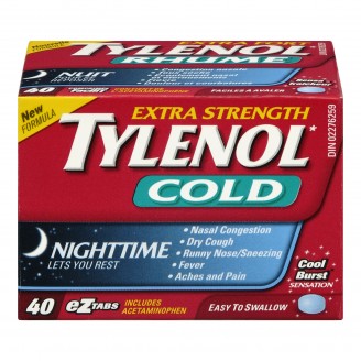 Tylenol Cold Nighttime, Extra Strength - 40 eZtabs