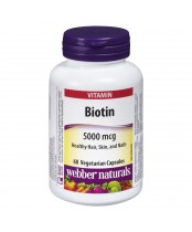 Webber Naturals Biotin 5000mcg, 60 Capsules
