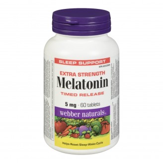 Webber Naturals Sleep Support Extra Strength Melatonin 5mg, 60 Tablets