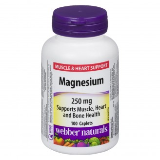 Webber Naturals Magnesium Muscle & Heart Support 250 mg, 100 Caplets