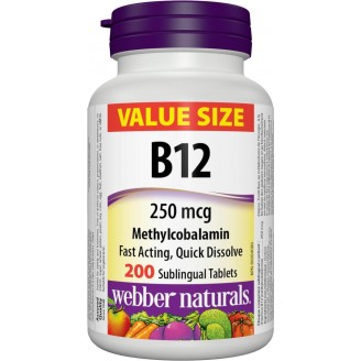 Webber Naturals Vitamin B12 250 mcg Methylcobalamin