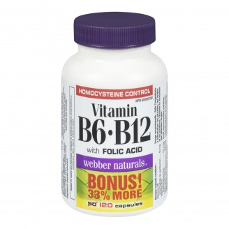 Webber Naturals Vitamin B6, B12 and Folic Acid Bonus Pack