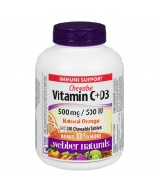 Webber Naturals Vitamin C + D3 Chewable Tablets