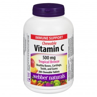 Webber Naturals Vitamin C 500mg, Tropical Breeze - 300 Chewable Tablets