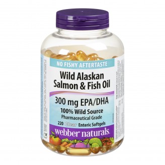 Webber Naturals Wild Alaskan Salmon & Fish Oil Clear Enteric Softgels