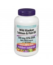 Webber Naturals Wild Alaskan Salmon & Fish Oil Softgels Bonus Size