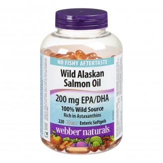 Webber Naturals Wild Alaskan Salmon Oil Clear Enteric Softgels